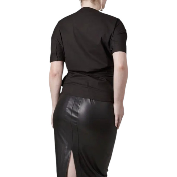 Universal Standard Marano Cooling Stretch Cupro Wrap Top Black XL 26 28 - Picture 3 of 14